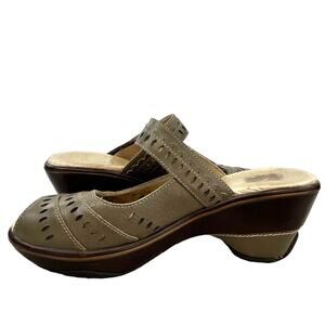 Jambu Olive Sport Wedge Platform Clog "Touring-Too" Sz 8M